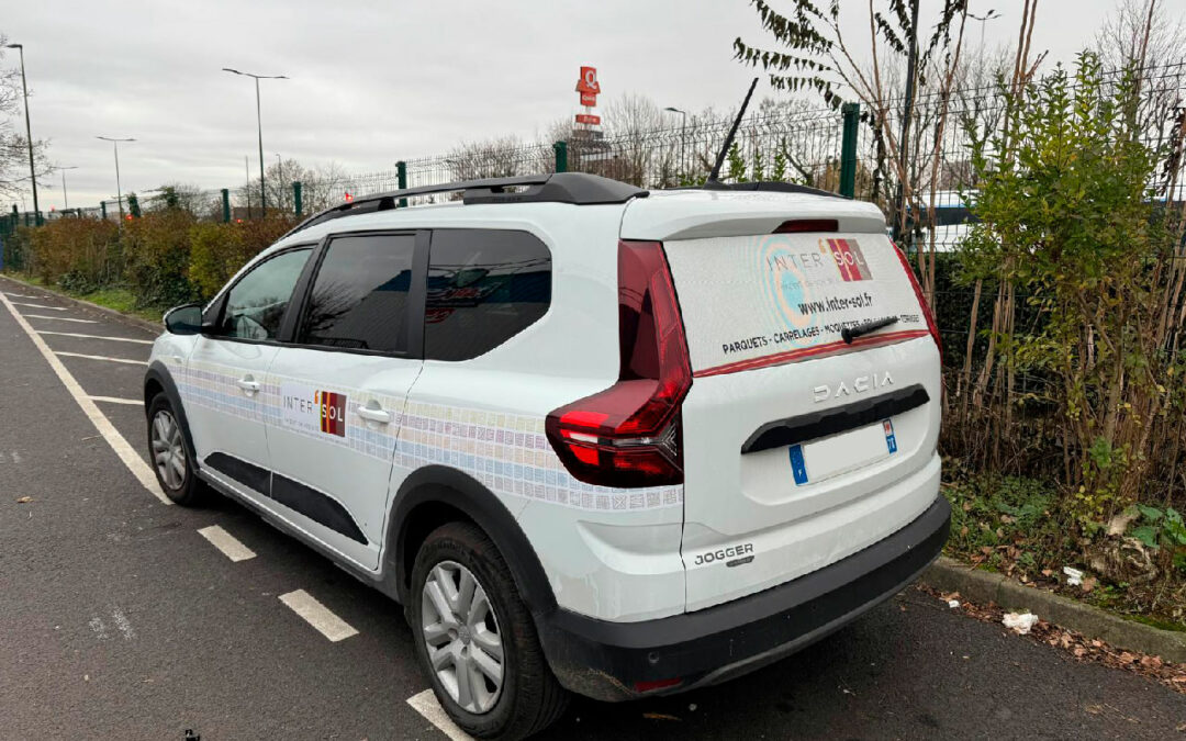 covering : habillage en adhésif sur les latéraux des véhicules pour notre client INTER SOL