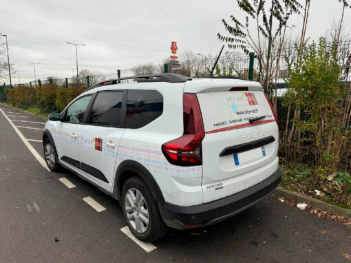 covering : habillage en adhésif sur les latéraux des véhicules pour notre client INTER SOL