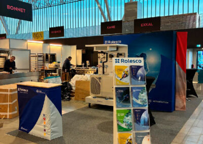 stand salon avec visuel imprimé sur tissus polyester pour ROLESCO