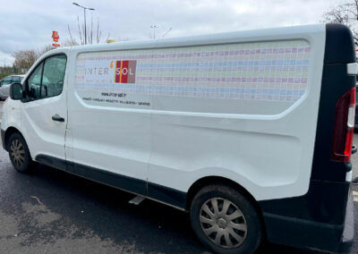 covering : habillage en adhésif sur les latéraux du fourgon – client INTER SOL