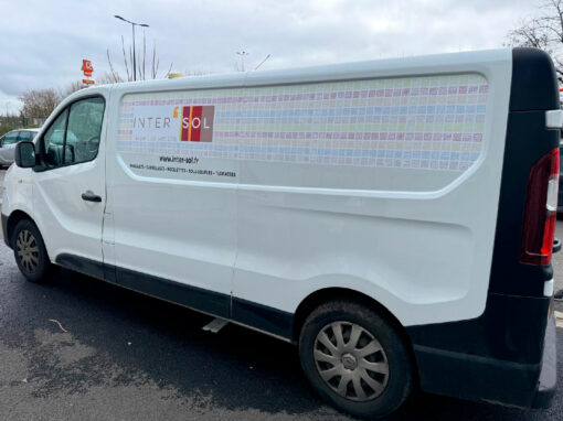 covering : habillage en adhésif sur les latéraux du fourgon – client INTER SOL